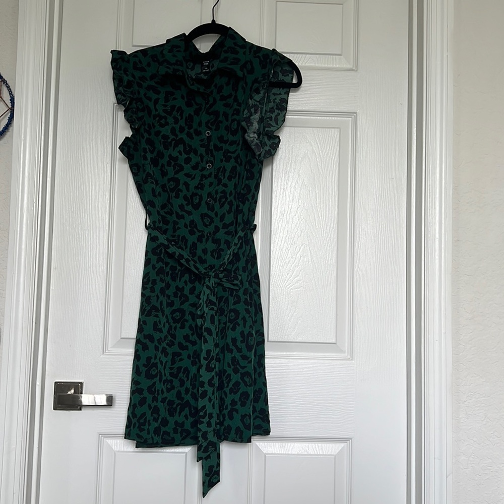 SHEIN Curve Green Leopard Dress